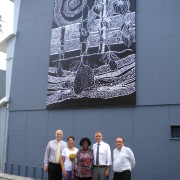 Gail Mabo at JCU Singapore with Ketai – Wild Yam public art