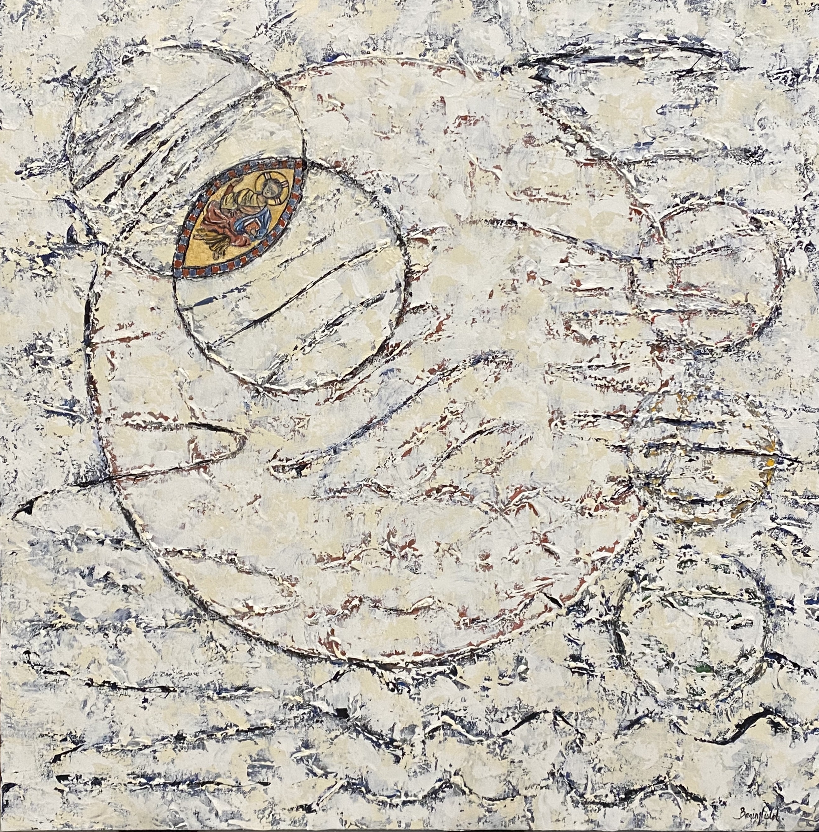Margaret Trevethan Eternal Hope Acrylic and Charcoal on Canvas 90cm x 90cm 2020