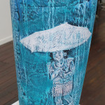 MEMORY JAR, ASHER IN THE RAIN 2020 Acrylic and enamel on white raku 56 x 31cm